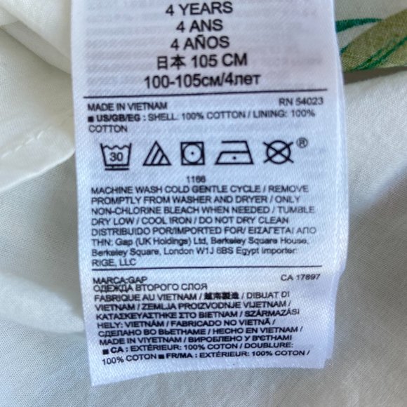 Baby GAP tropical print cotton poplin dress, Girls size 4, NWOT - Picture 7 of 7